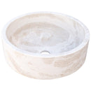 Natural Stone White Limestone Vessel Sink Polished (D)16" (H)6"