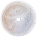 Natural Stone White Limestone Vessel Sink Polished (D)16" (H)6"