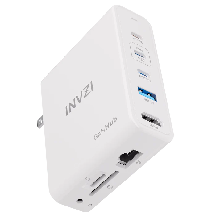 INVZI GaNHub 9-in-1 100W GaN USB-C Charger Power Hub Docking Station