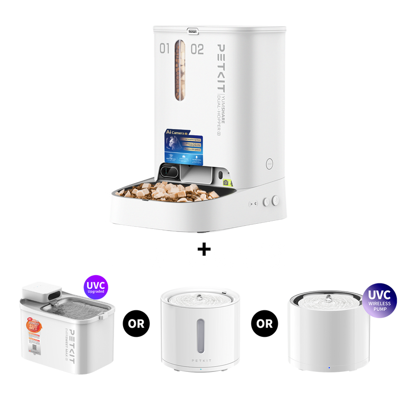PETKIT YumShare Dual-Hopper 2+EverSweet Fountain| Wellbots | Free