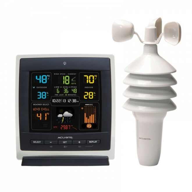 AcuRite Pro Color 3-in-1 Weather Station with Temperature, humidity and wind speed
