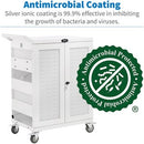 Tripp Lite Safe-IT UV Sanitizing Charging Cart 32-Port AC Antimicrobial for Chromebooks Laptops iPads