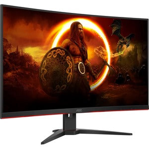 AOC C32G2E 31.5" Full HD Curved Screen WLED Gaming LCD Monitor - 16:9 - Red, Black