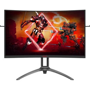 AOC AGON AG323QCX2 31.5" WQHD Curved Screen WLED Gaming LCD Monitor - 16:9 - Black, Gray