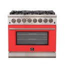 Forno FFSGS6187-36 WHT/BLK/RED/BLUCapriasca - Titanium Professional 36" Freestanding Dual Fuel Electric 240V  Door Oven Range