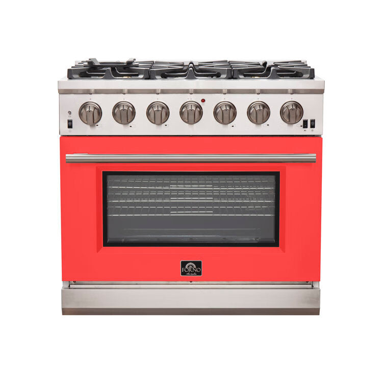 Forno FFSGS6260-36WHT/RED/BLU/BLK Capriasca - Titanium Professional 36" Freestanding Door Gas Range