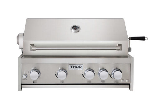 Thor Kitchen MK04SS304 32 Inch 4-Burner Gas BBQ Grill with Rotisserie in Stainless Steel