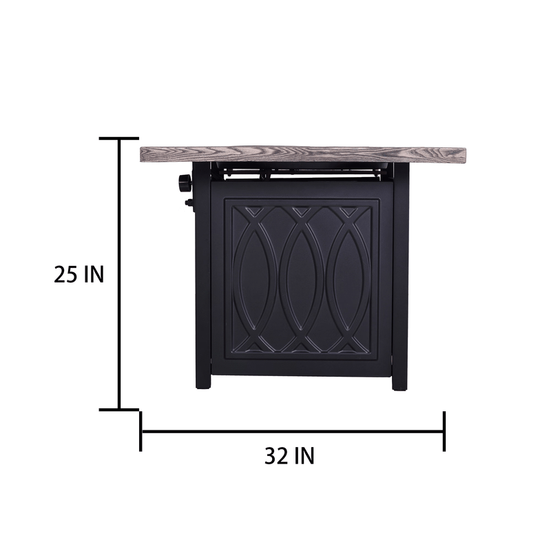 Pizzello FOP-210020 35'' Outdoor Auto-Ignition Propane Gas Fire Table with Waterproof Cover for Patio Courtyard Balcony