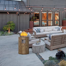 Pizzello FOP-180042-B 25'' Ore Powder Adjustable Flame Propane Gas Fire Table with Waterproof Cover