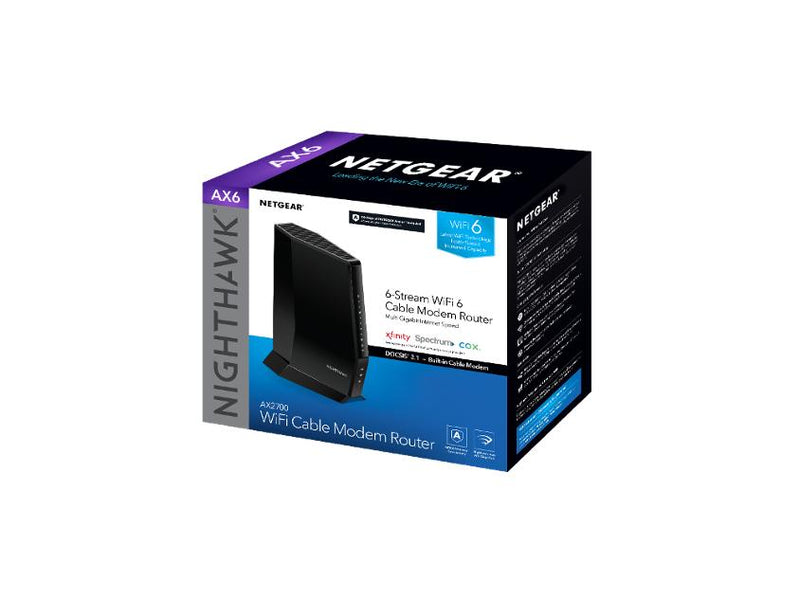 Netgear Nighthawk CAX30S AX6 6-Stream WiFi 6 Cable Modem Router