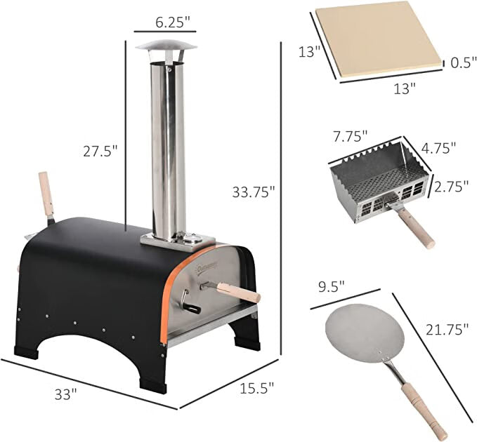 Pizzello WN-003T Outdoor Pizza Oven with 13" Pizza Stone