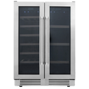 Centro de bebidas y vinos Thor Kitchen TBC2401DI de 24 pulgadas con puerta francesa, capacidad para 21 botellas de vino y 95 latas