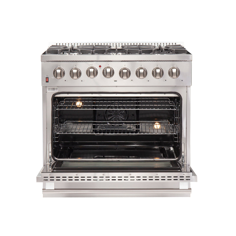 Forno Galiano - Gold Professional 36" Freestanding Dual Fuel 240V Electic Oven Range