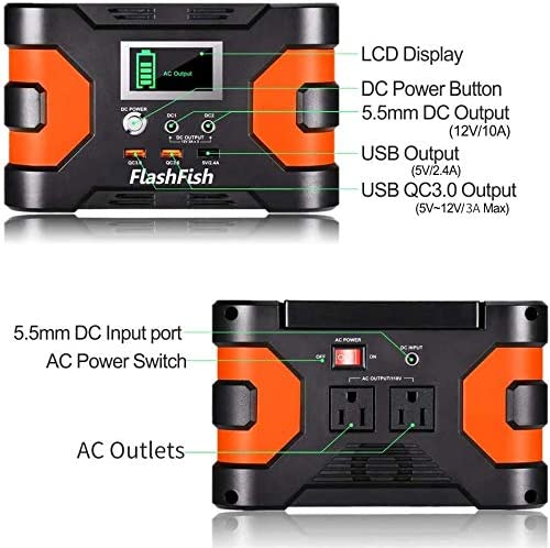 FlashFish ポータブル電源 小型 MAX200W(定格150W) Amazon.com : Flashfish 200W Portable Power Station 151Wh