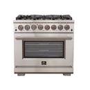 Forno FFSGS6187-36 WHT/BLK/RED/BLUCapriasca - Titanium Professional 36" Freestanding Dual Fuel Electric 240V  Door Oven Range
