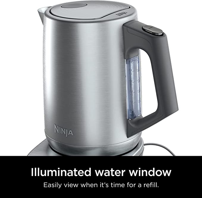  Ninja KT200 Precision Temperature Electric Kettle, 1500 watts,  BPA Free, Stainless, 7-Cup Capacity, Hold Temp Setting, Silver: Home &  Kitchen