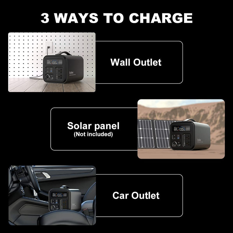 Estación de energía portátil Gofort de 600 W para exteriores, RV, camping, CPAP, emergencia en el hogar