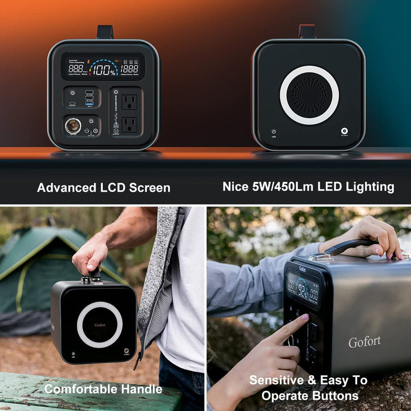 Estación de energía portátil Gofort de 600 W para exteriores, RV, camping, CPAP, emergencia en el hogar