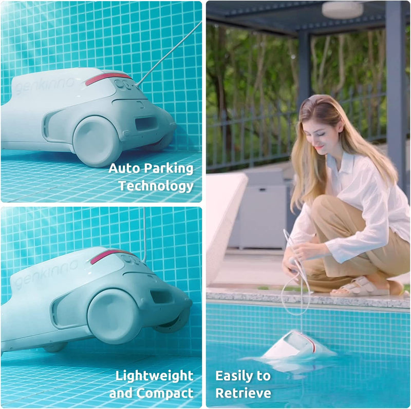 Genkinno P1 Cordless Automatic Robotic Pool Cleaner with Remote Controller