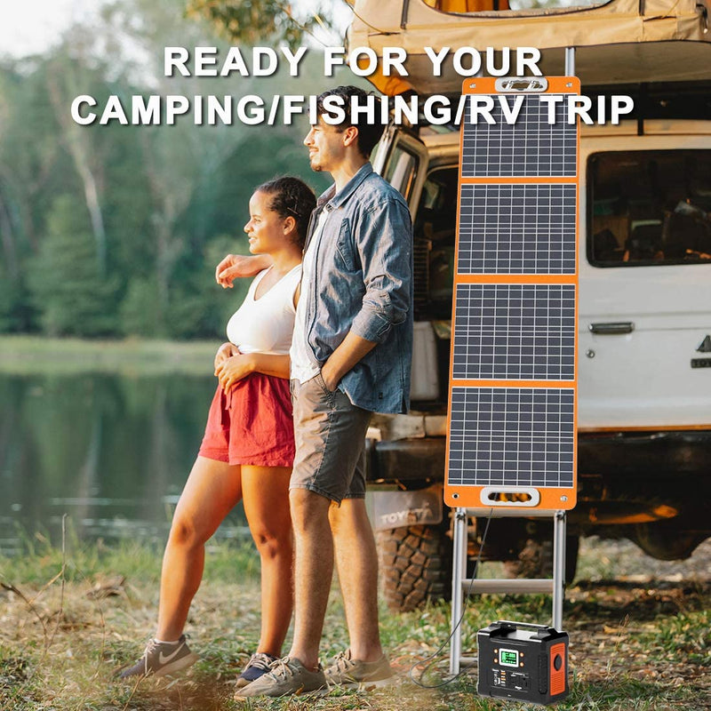 FF Flashfish 18V/100W Foldable Solar Panel for Phones, Tablets On Camping Fishing Van RV Road Trip