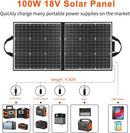 Flashfish 100W 18V Portable Solar Panel with 5V USB