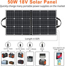 Flashfish 50W 18V Portable Solar Panel with 5V USB 18V DC Output