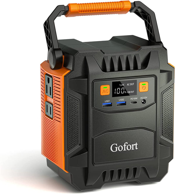 Gofort Portable Power Station 48000mAh/172.8Wh 200W(Peak 400W) 110V AC Outlets Portable Solar Generators (Solar Panel Not Included) CPAP Battery Power Outage Supplies Emergency Backup Power for Home Outdoors RV/Van Camping Fishing Blackout