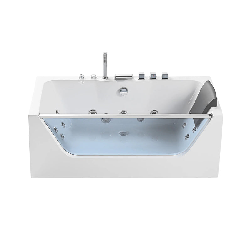 Empava 67 in. Whirlpool Rectangular Bathtub - EMPV-67JT408LED