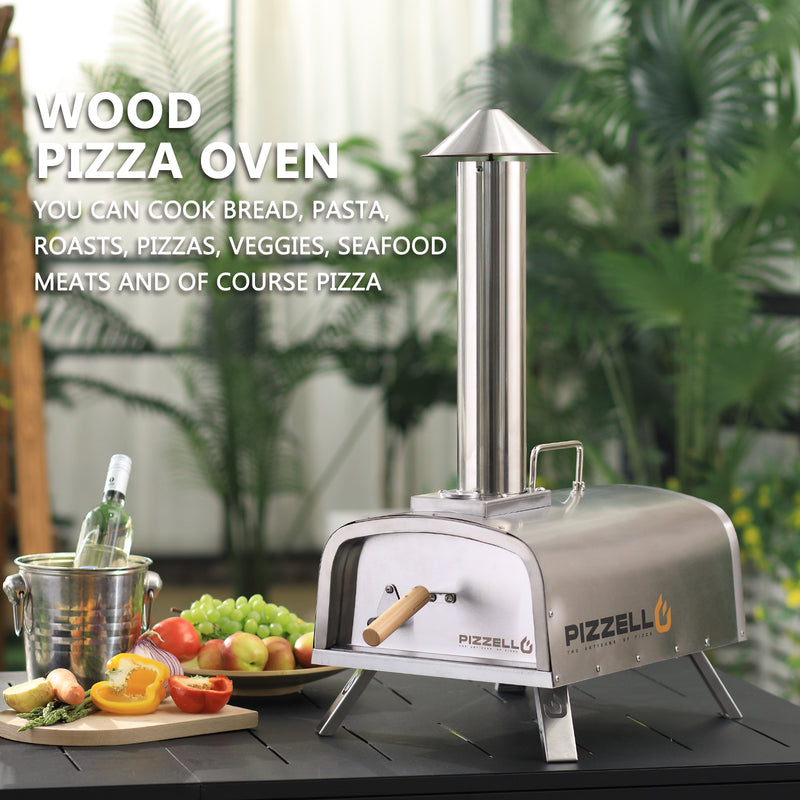 Pizzello Portable Wood Pellet Stainless Steel Pizza Oven X50001SRWOOD