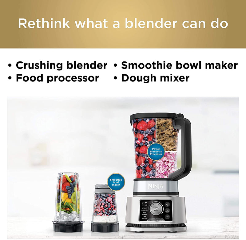 Ninja SS101 Foodi Power Nutri Duo Bowl Maker and Personal Blender - Silver