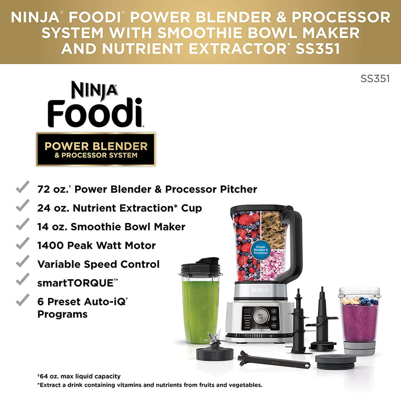 Ninja TWISTi Blender DUO Smoothie Maker - Gray (SS151) for sale online