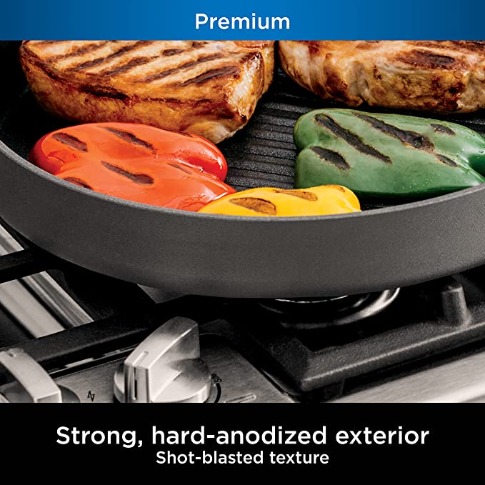 Ninja Foodi C30530 NeverStick Premium 12-Inch Round Grill Pan