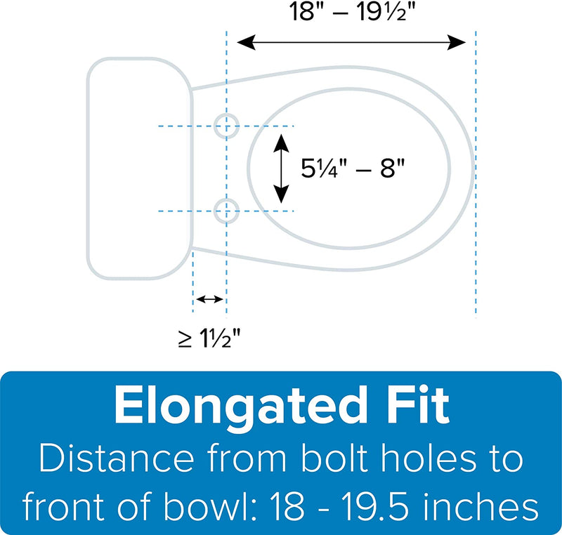 Brondell L60 LumaWarm Heated Nightlight Elongated Toilet Seat Biscuit