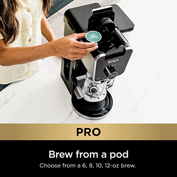 Ninja CFP301 Dual Brew Pro Specialty Coffee System, Single-Serve, Compatible with K-Cups & 12-Cup Drip Coffee Maker