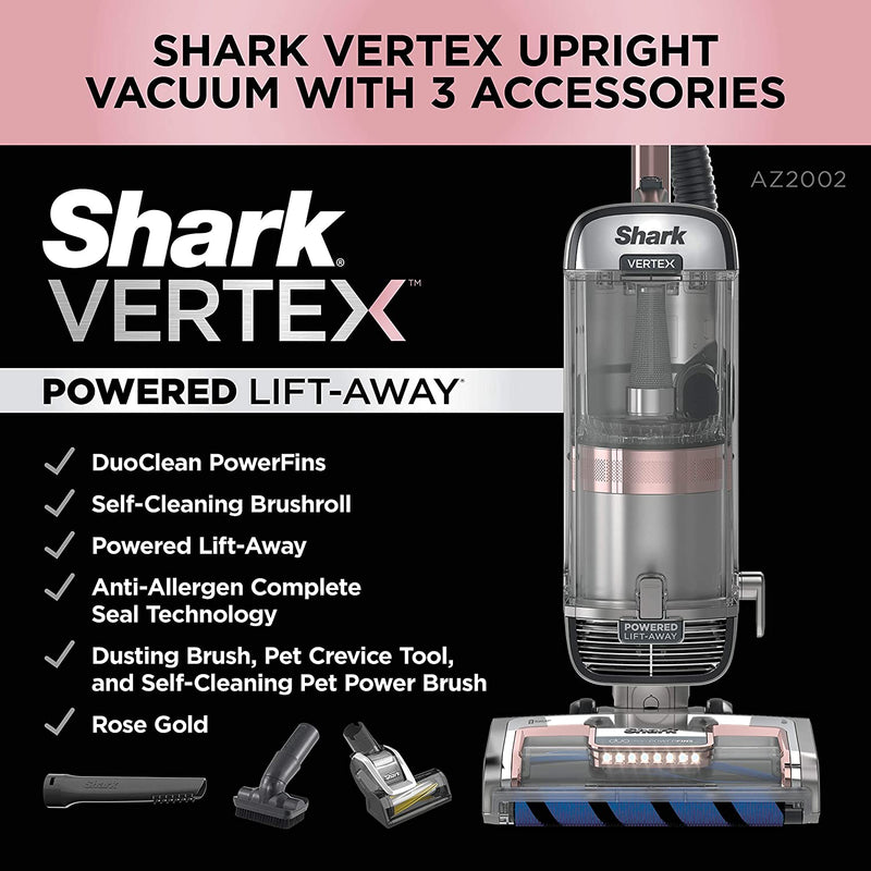 Shark AZ2002 Vertex Upright Vacuum with Powered Lift-away and Self-Cleaning Brushroll