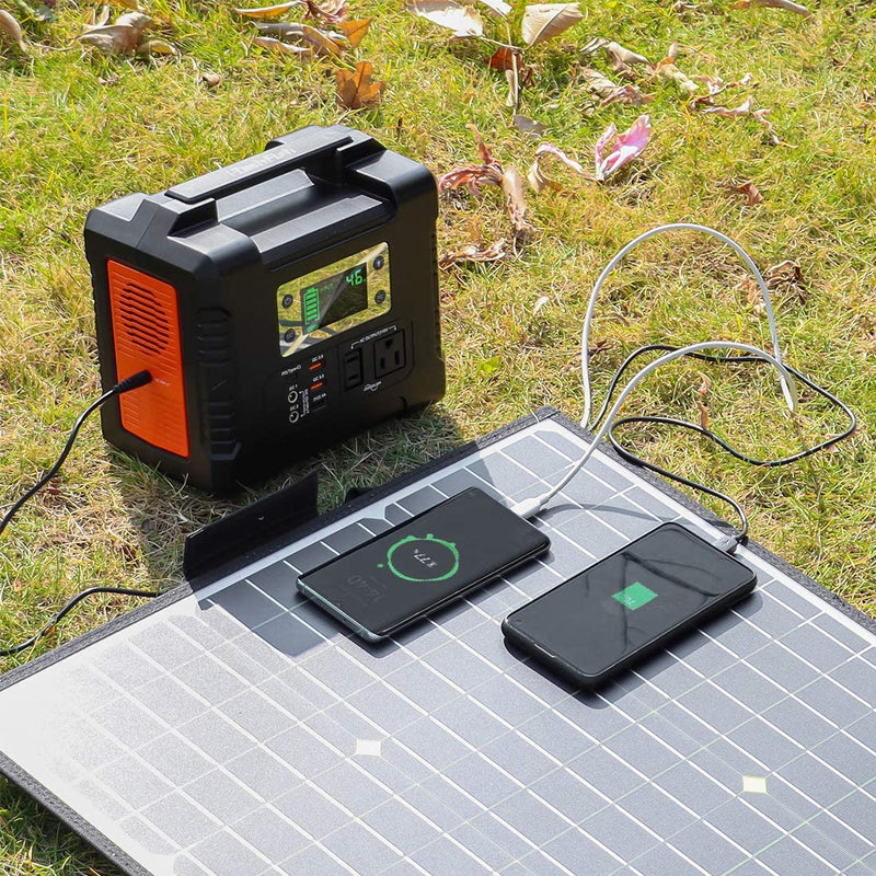 Panel solar portátil Flashfish de 100 W y 18 V con puerto USB de 5 V
