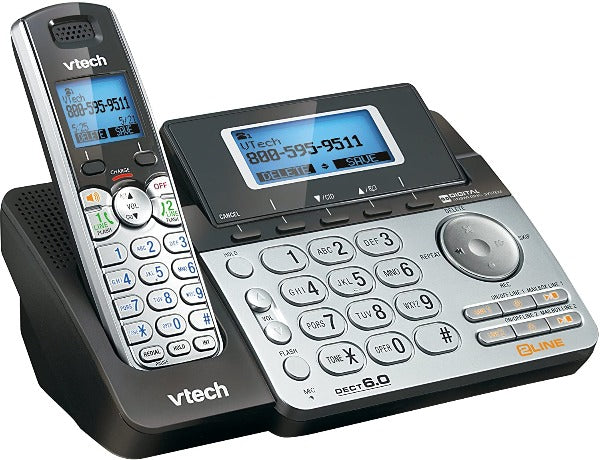 VTech DECT 6.0 Cordless 2-Line Phone System with Digital Answering System
