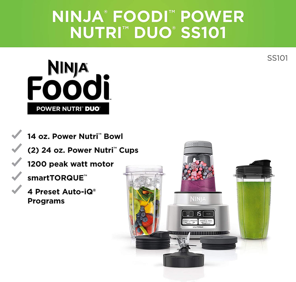 Ninja SS101 Foodi Duo Smoothie Bowl Maker - Personal Blender