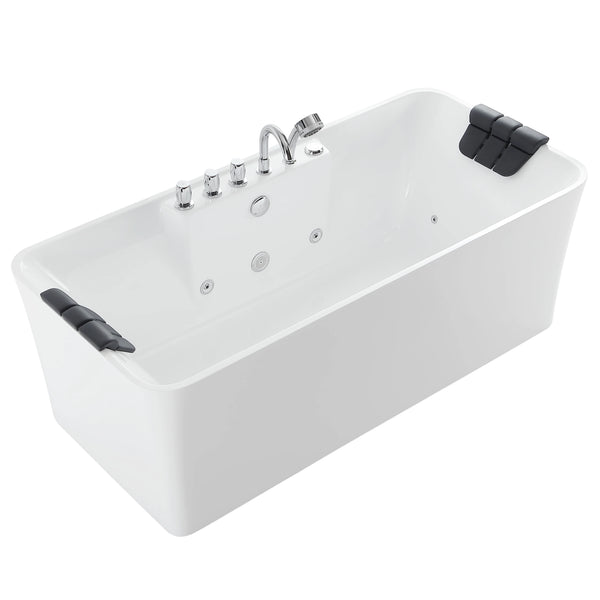 Empava 67 in. Whirlpool Freestanding Acrylic Bathtub - EMPV-67AIS16