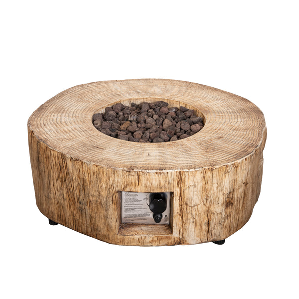 Pizzello FOP-200062 Propane Fire Pit with Water Proof Cover and Lava Rock