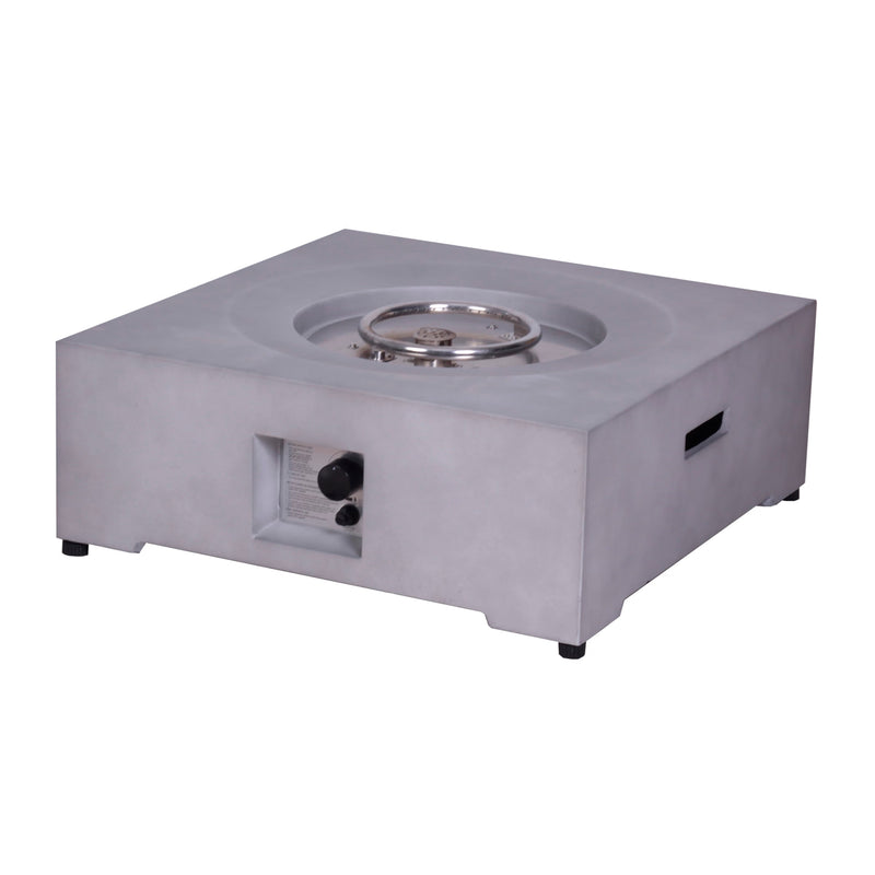 Pizzello FOP-210501 Exterior Faux Stone Propane Fire Pit For Outdoor Garden Backyard with Water Proof Cover