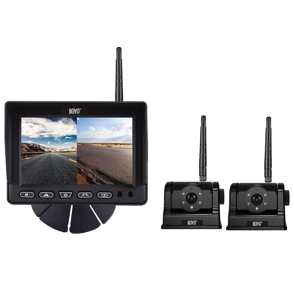 Boyo Vision VTCRH2 2.4 GHz Wireless AHD Vehicle Backup System (VTCRH2, 2 Channels and Cameras)