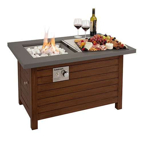 Cuisinart Patio Fire Pit Table Woodgrain Metal