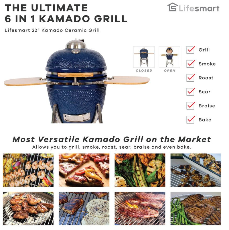 Lifesmart 22 Kamado Charcoal Grill