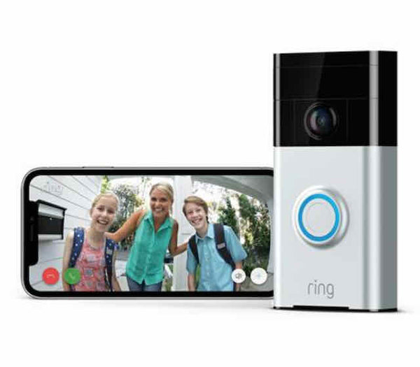Ring Video Doorbell 1, Satin Nickel (Certified Refurbished  / Wellbots