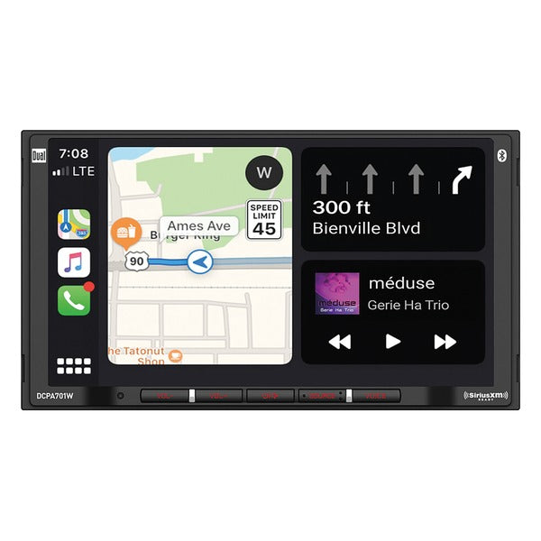 Dual DCPA701W 7-Inch Double-DIN In-Dash Digital Media Receiver with Bluetooth, Wireless Android Auto and Apple CarPlay