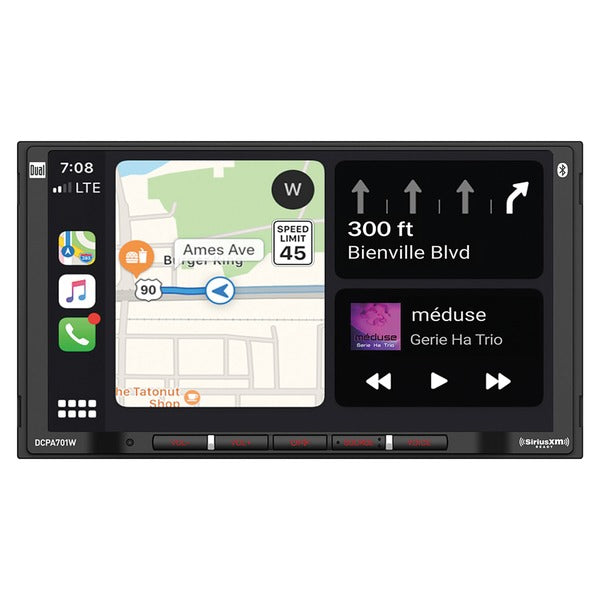 Dual DCPA701 7-Inch Double-DIN In-Dash Digital Media Receiver with Bluetooth, Android Auto, and Wired Apple CarPlay