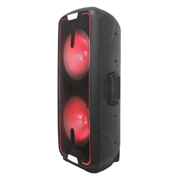 Gemini GSX-L2515BTB GSX-L2515BTB Portable Dual 15 in. Rechargeable Powered Bluetooth Loudspeaker