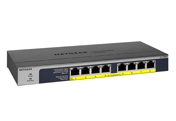 Netgear 8-port Gigabit Ethernet Unmanaged High-Power FlexPoE PoE+ Switch with 8 PoE+ Ports (123W)