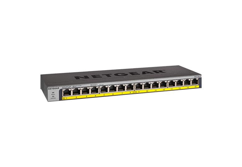 Netgear 16-port Gigabit Ethernet Unmanaged FlexPoE PoE+ Switch with 16 PoE+ Ports (76W)